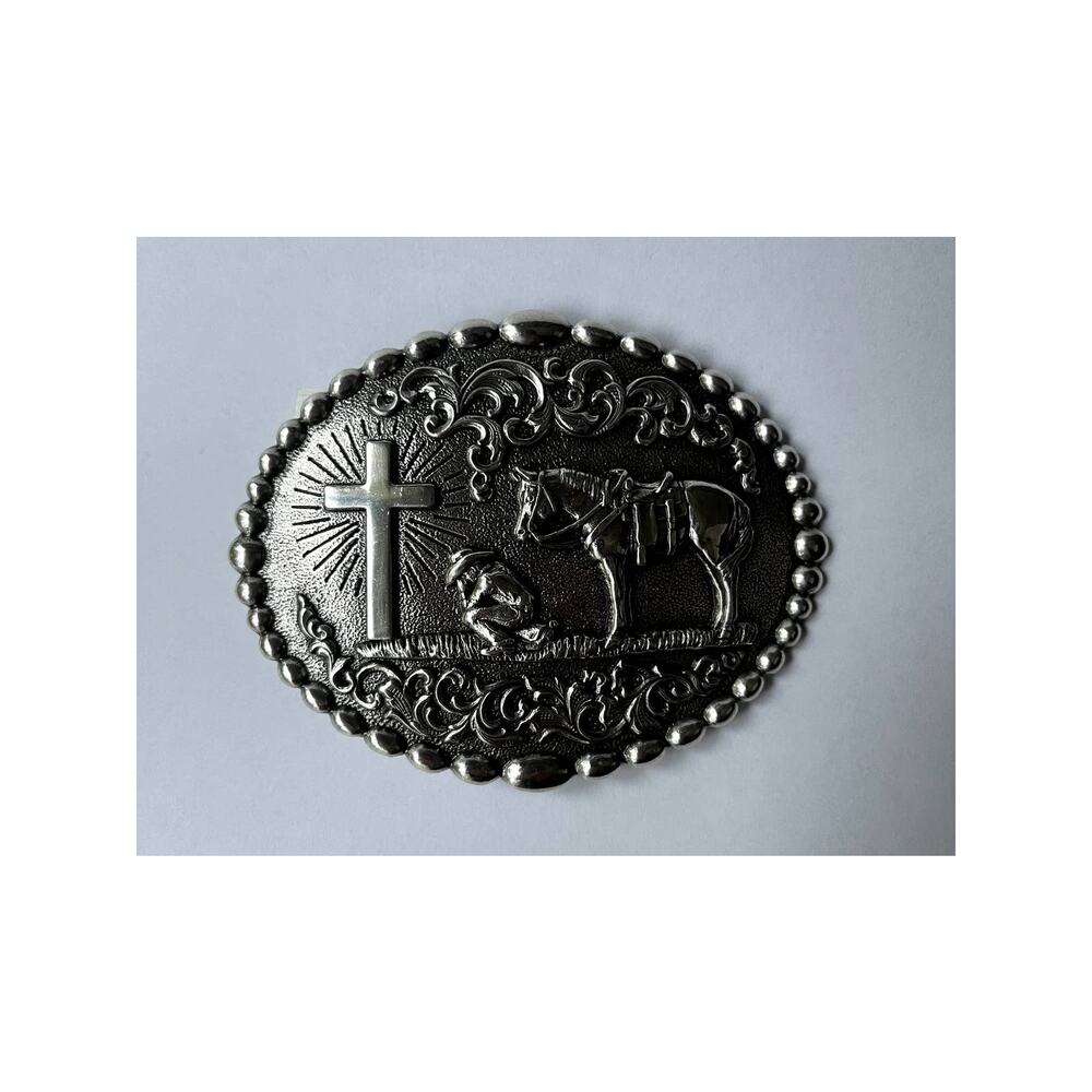 Kneeling Cowboy Prayer Western Nocona Belt Co Belt Buckle
